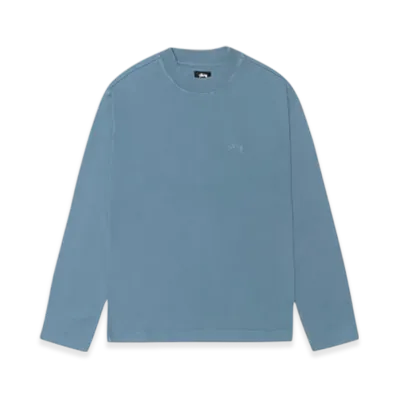 Stussy Dyed LS Mock Neck Tee "Blue"