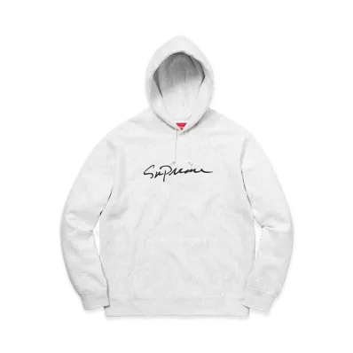 Supreme Classic Script Hooded Sweatshirt "Ash Grey"