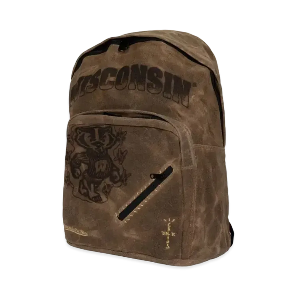 Travis Scott x M&N x University Of Wisconsin Backpack "Beige"