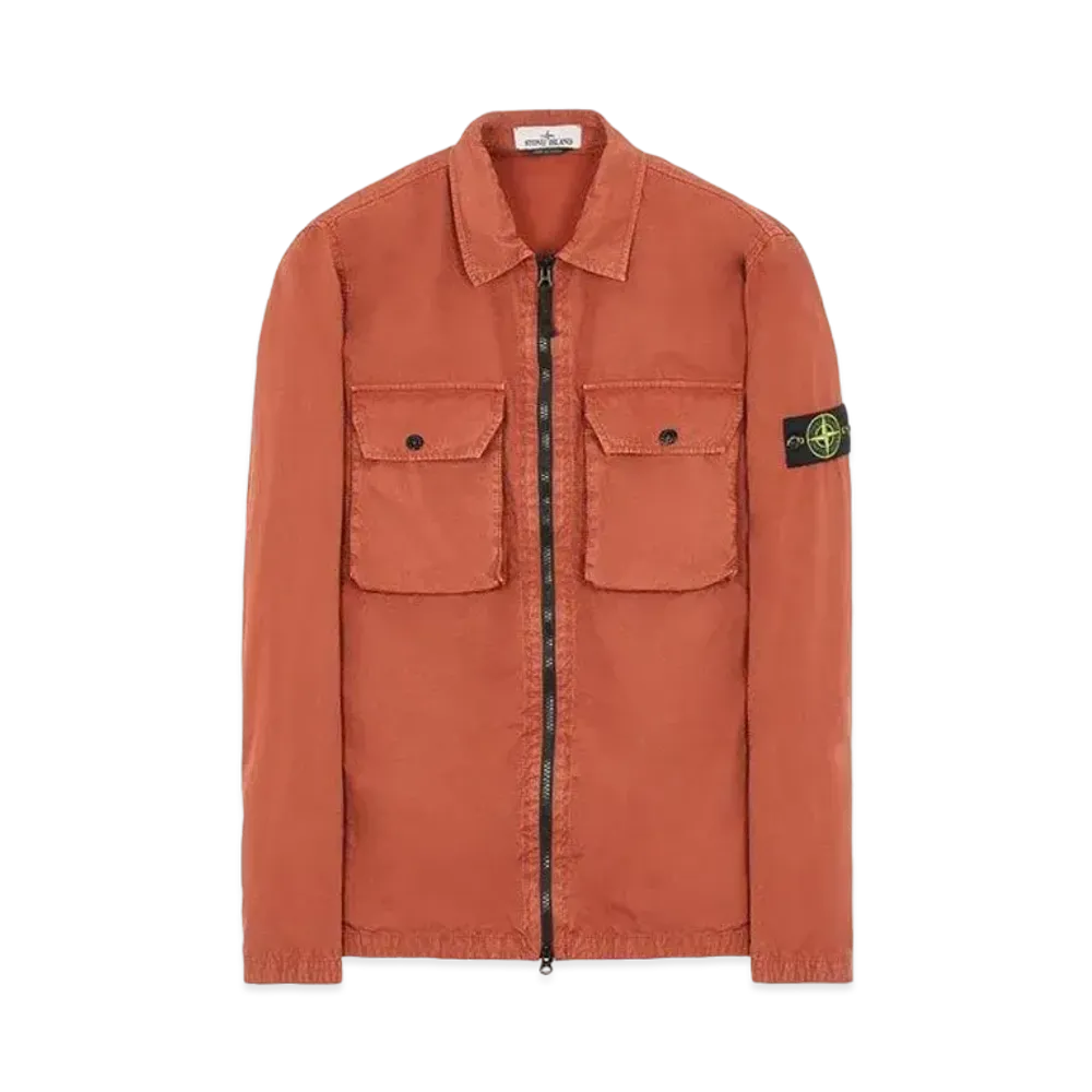 Stone Island 113WN BRUSHED COTTON CANVAS_'OLD' EFFECT "Brick Red"