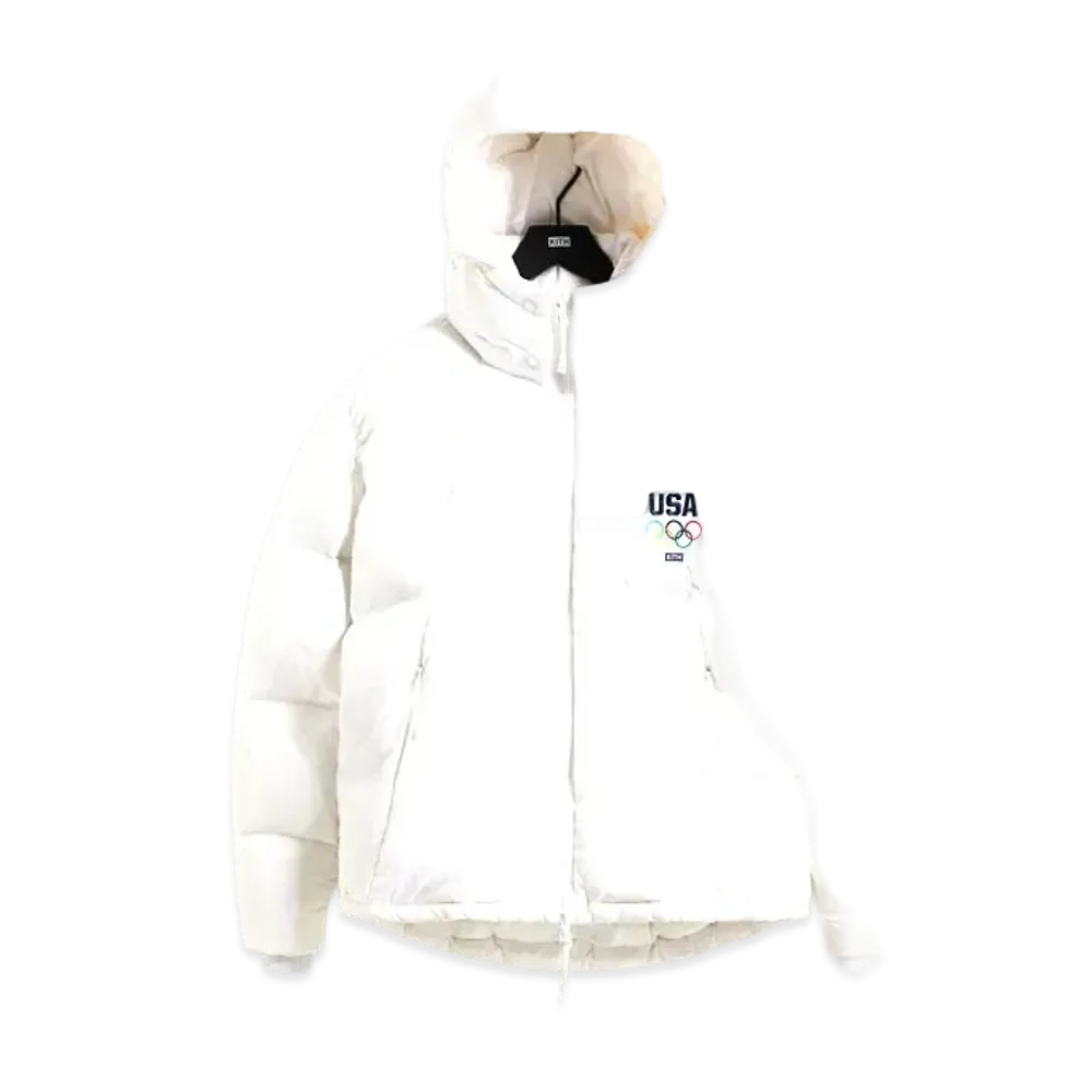 Kith x Team USA Olympic Midi Puffer "White"