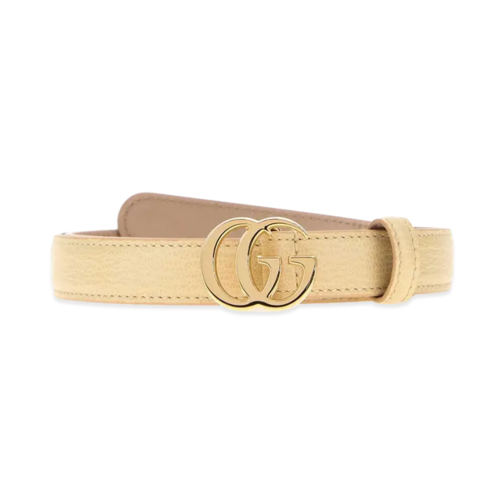 GUCCI Women's Pastel Leather GG Marmont Belt "Beige/Yellow"