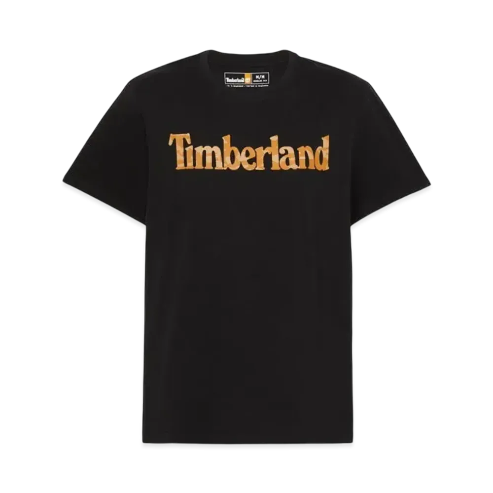 Timberland Men's Short Sleeve Northwood Word Mark Camo Tee "Black"
