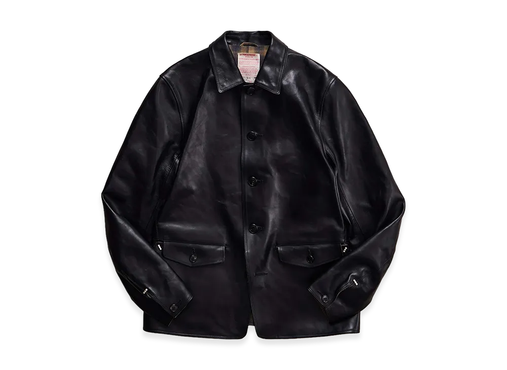 NICENESS Devote Oil-Tanned Calf Leather Car Coat "Black/Beige"