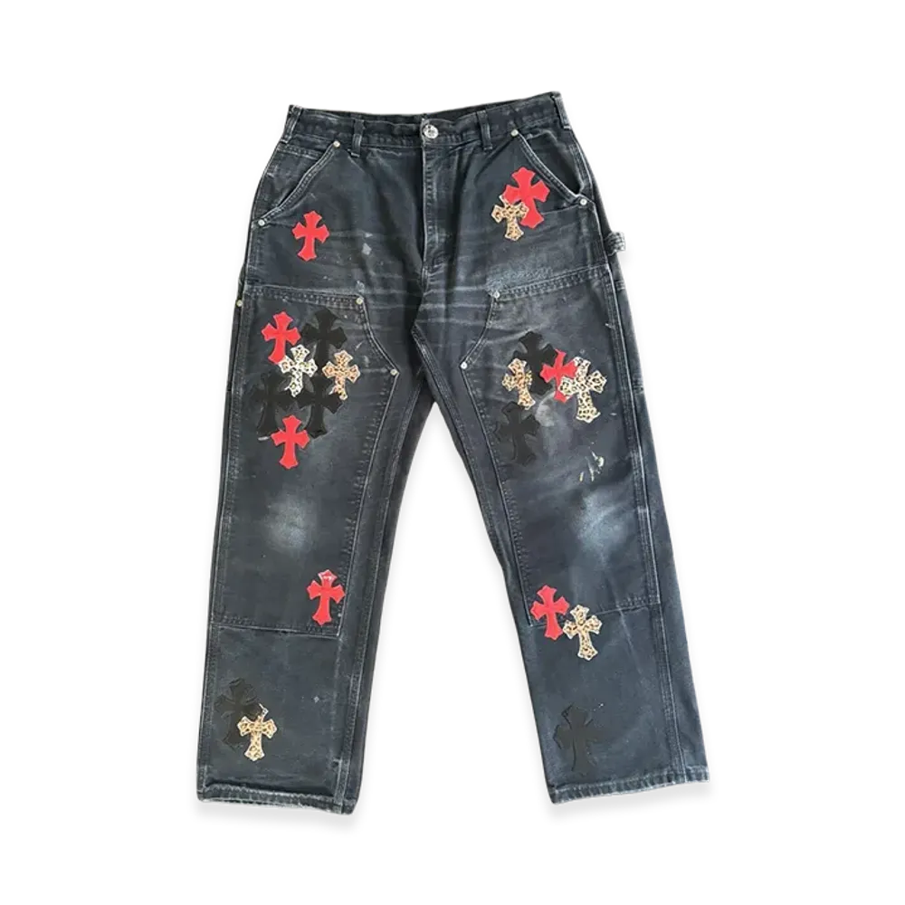 Chrome Hearts x Carhartt Multi Cross Patch Denim Pants "Black"