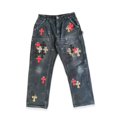 Chrome Hearts x Carhartt Multi Cross Patch Denim Pants "Black"
