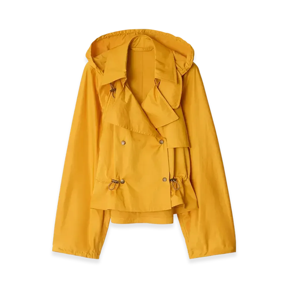 Burberry Satin Hooded Trench Jacket "Pear"