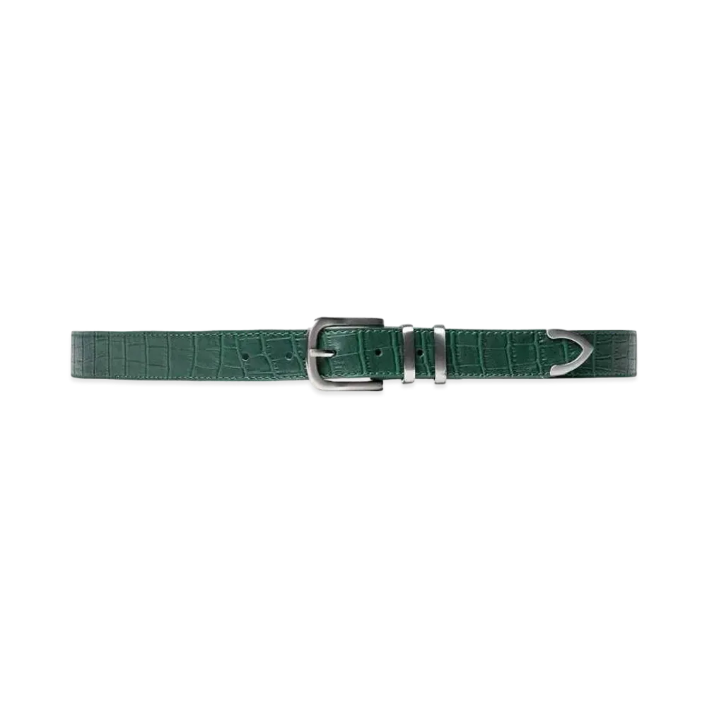 Stussy GATOR LEATHER DRESS BELT "Green"