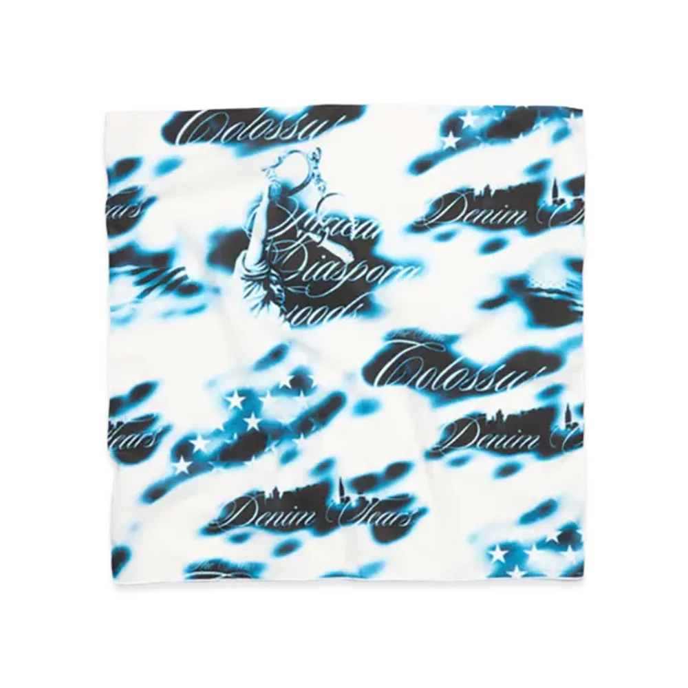 DENIM TEARS Cloud Camo Bandana "Grey/Blue"