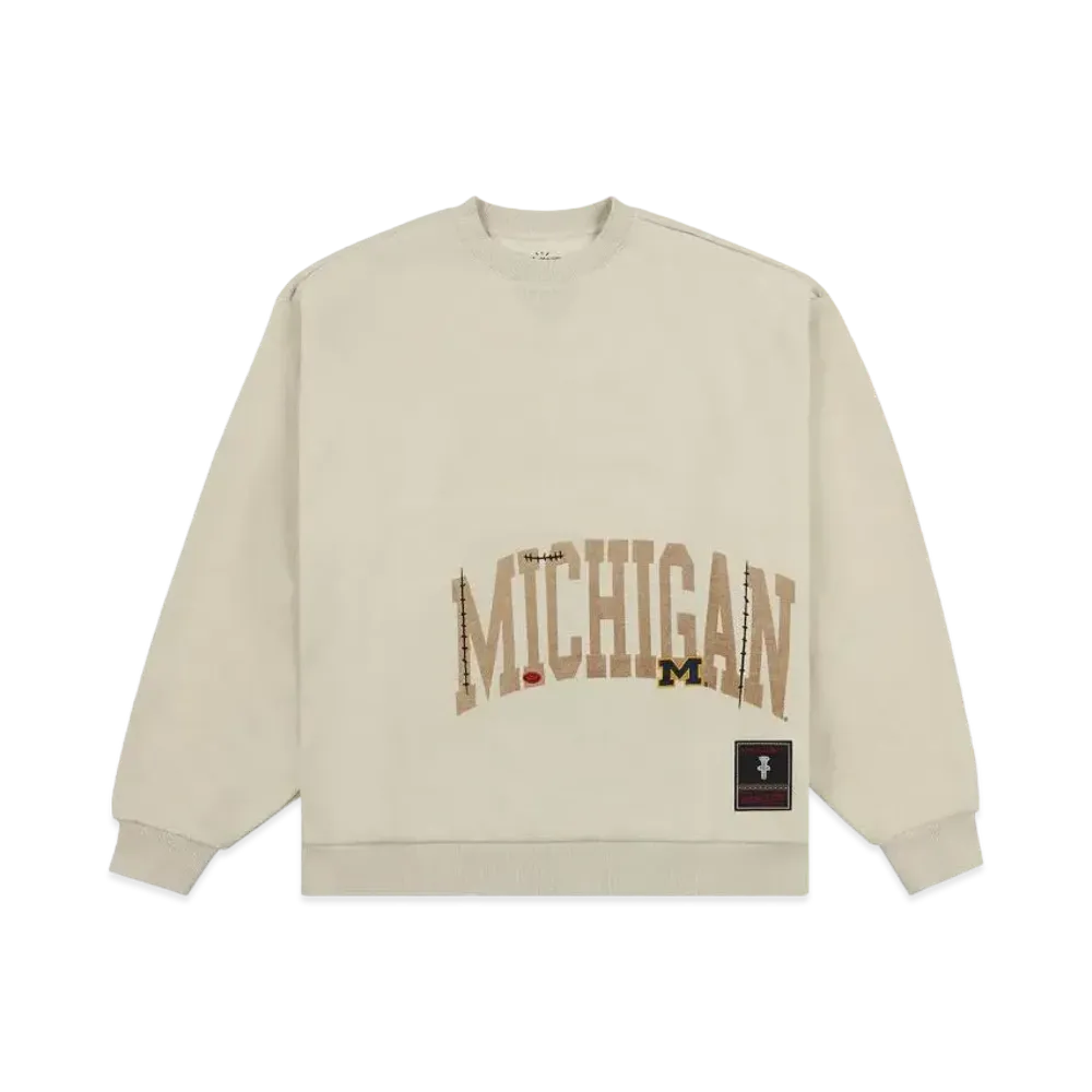 Travis Scott x M&N x University Of Michigan Crewneck "Ivory"