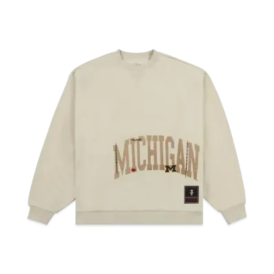Travis Scott x M&N x University Of Michigan Crewneck "Ivory"