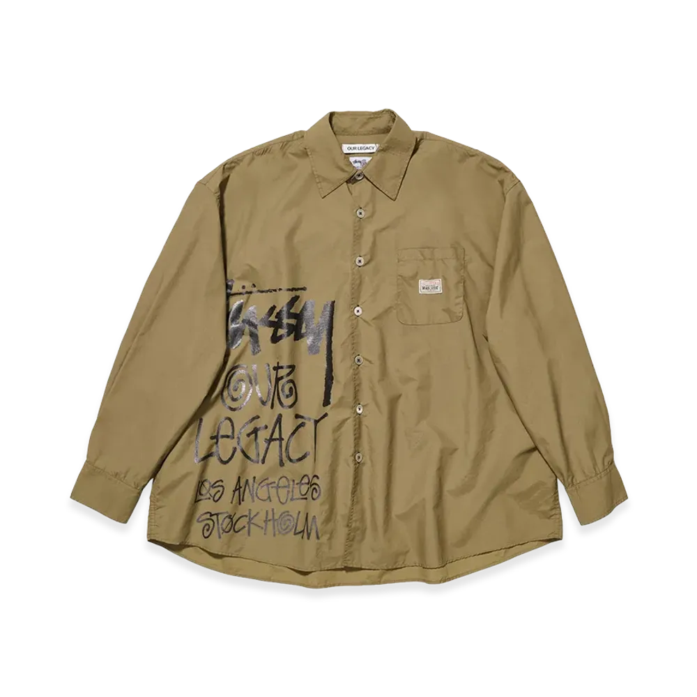 OUR LEGACY Work Shop x Stussy Borrowed Shirt "Ripstop OD Black"