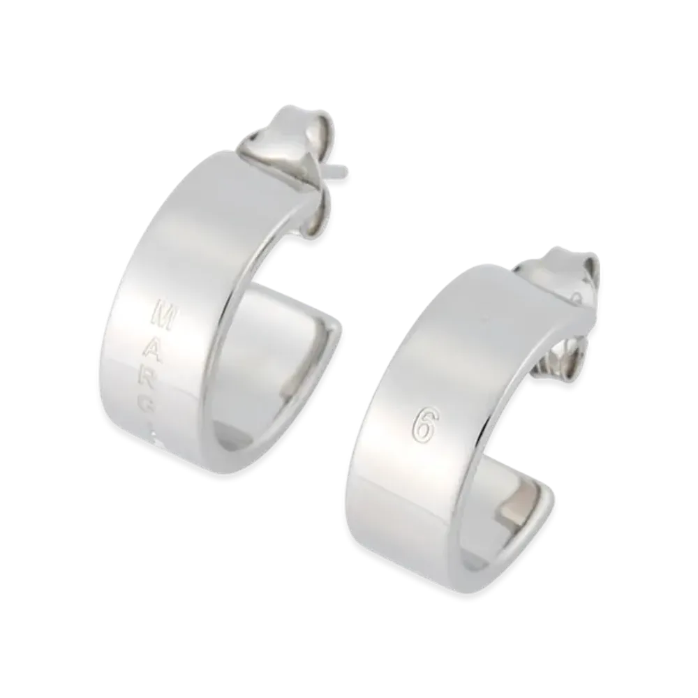 MM6 Maison Margiela Logo Hoop Earrings "Silver"