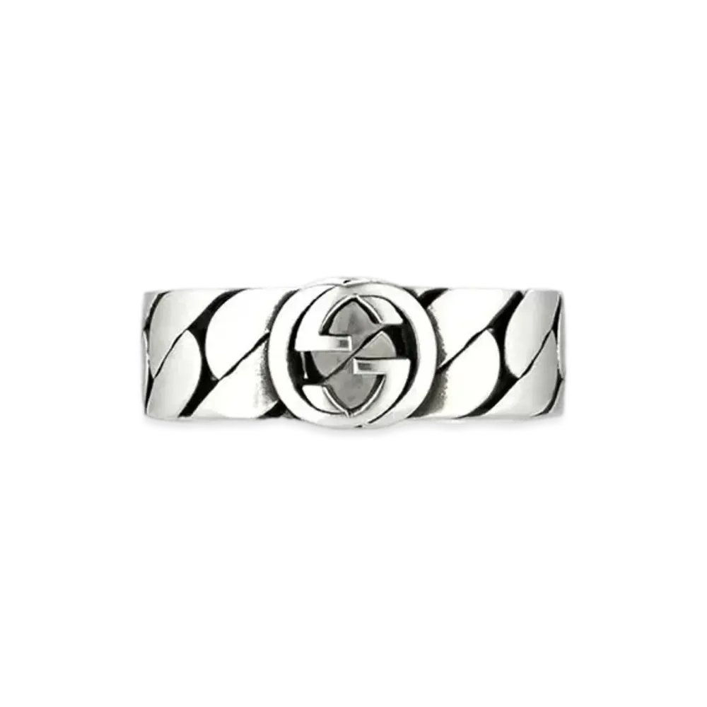 GUCCI Wide Ring With Interlocking G