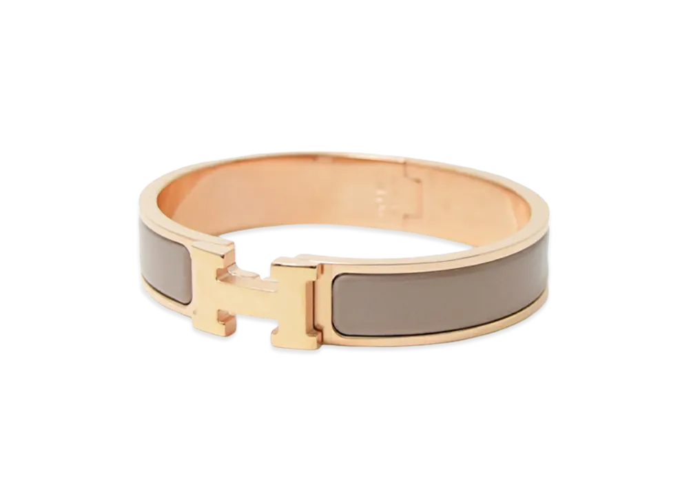 Hermes Women's Clic H Bracelet "Marron Glace"