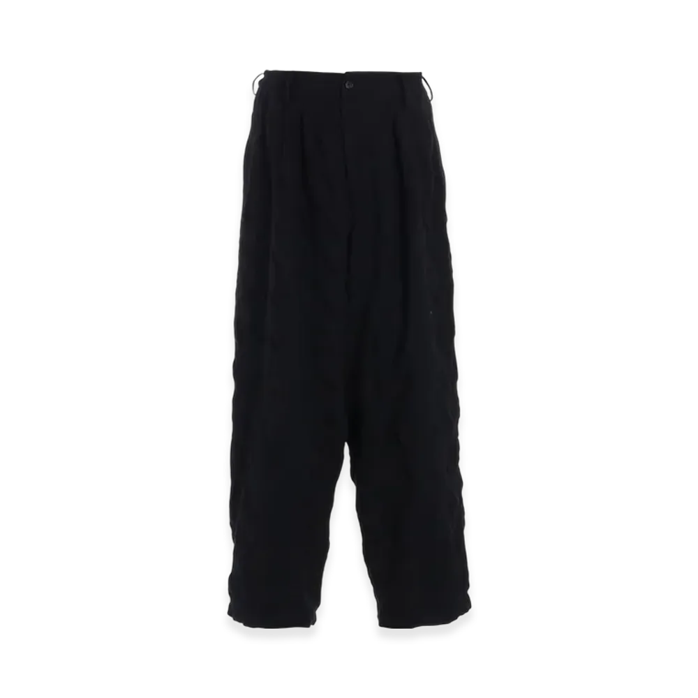 S'YTE Fulling Finished Shadow Check 3-Tuck Wide Trousers "Black"