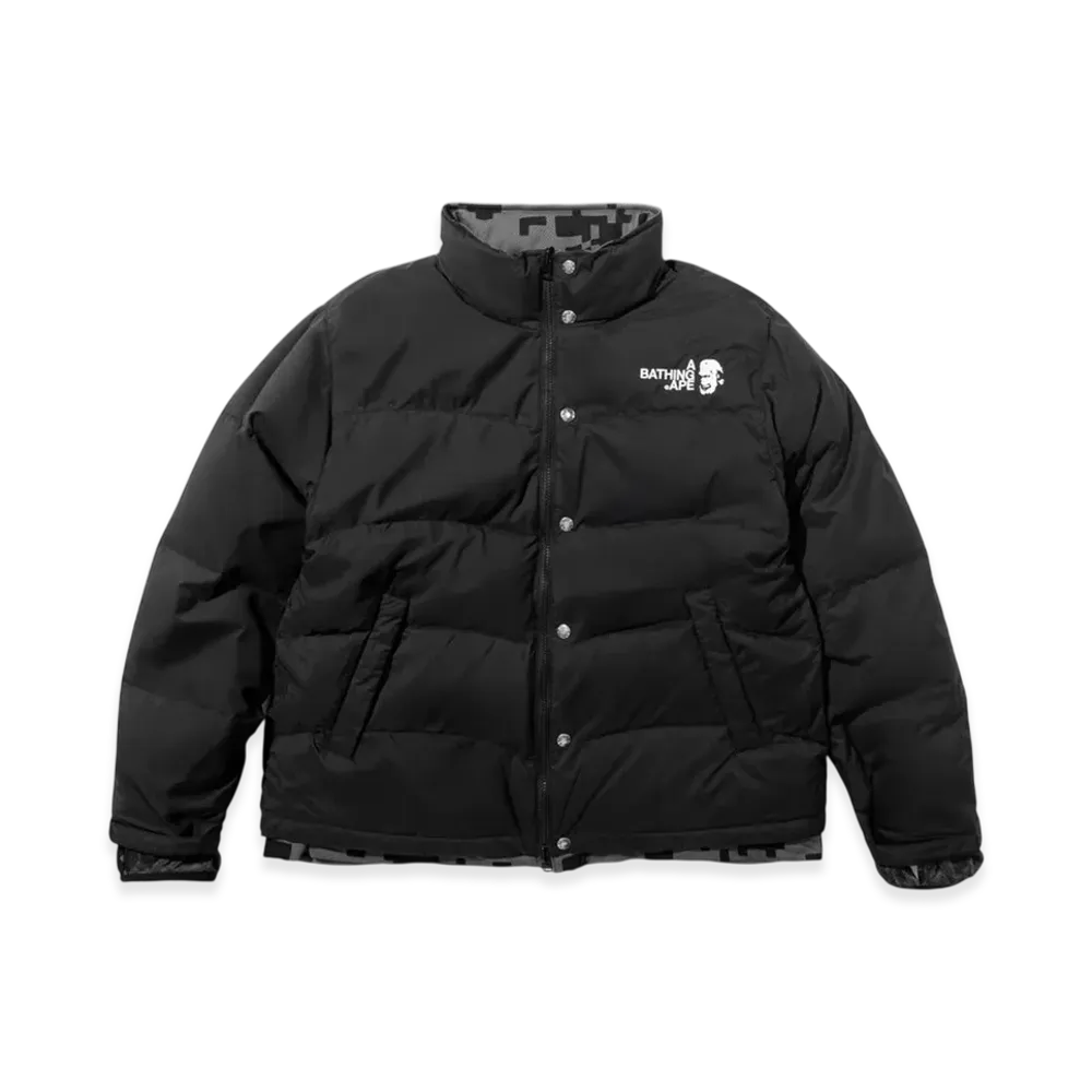 A BATHING APE x KAZUKI KURAISHI UAP Camo Reversible Down Jacket "Black"