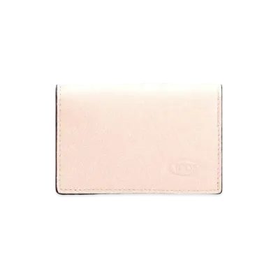 TOD'S Leather Business Card Holder "Pink"