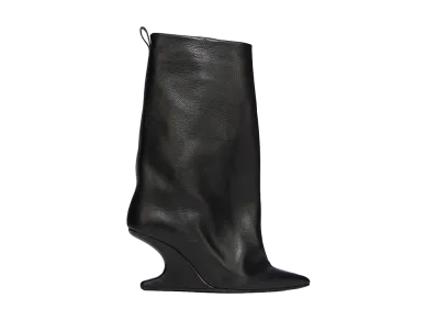 Rick Owens Women's SS26 Cantilever 8 Sharp Flared Grainy Cow Leather "Black"