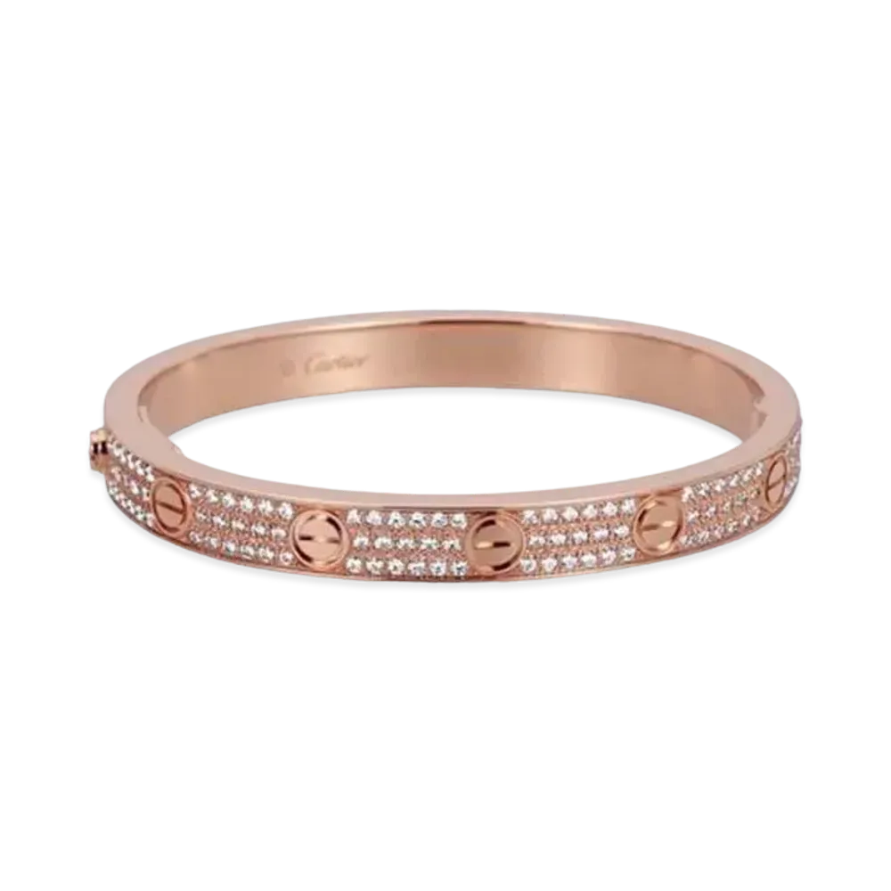 Cartier Love Bracelet, Diamond-Pave "Pink Gold/Diamond"