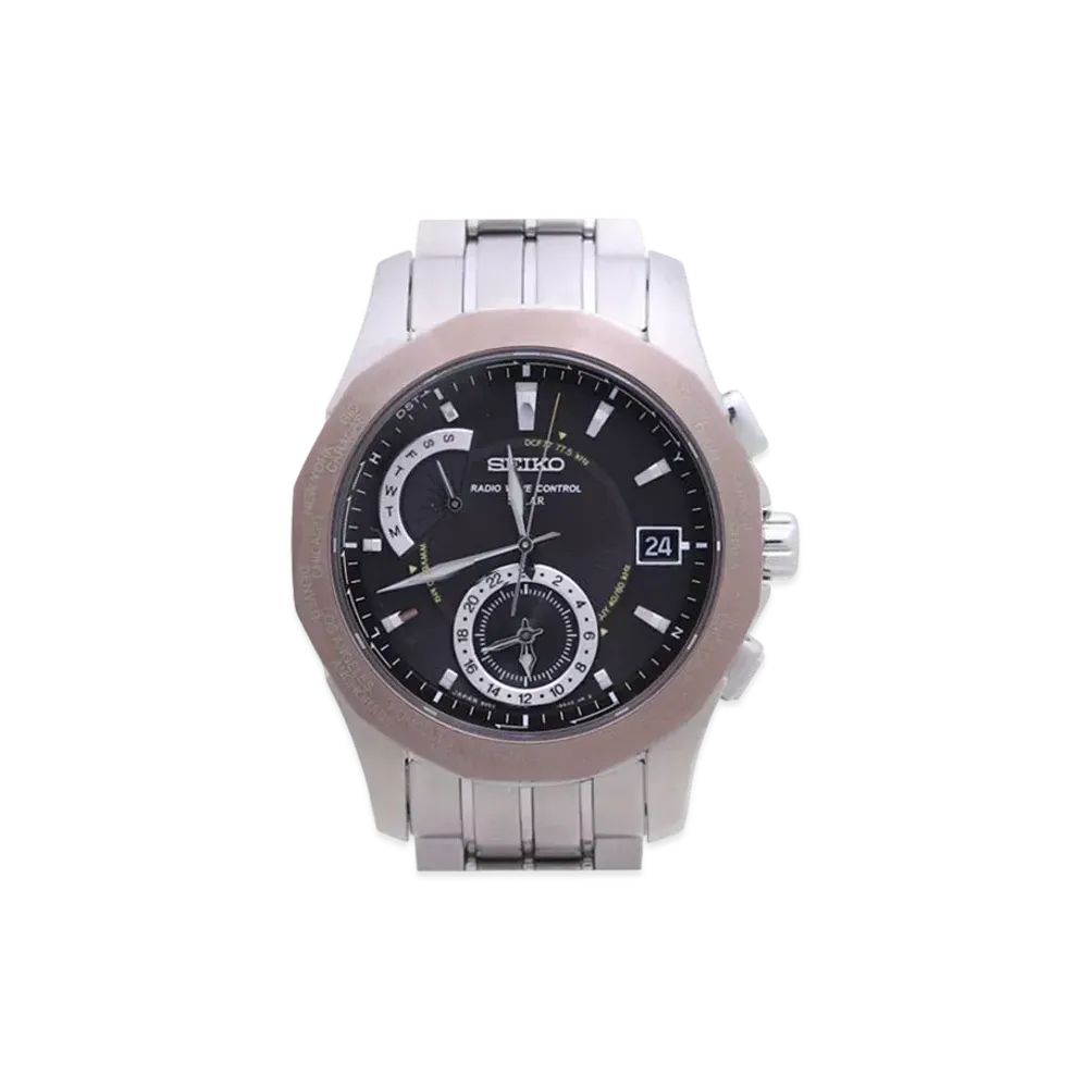 SEIKO Brights World Time Solar Radio "Brown" SAGA005