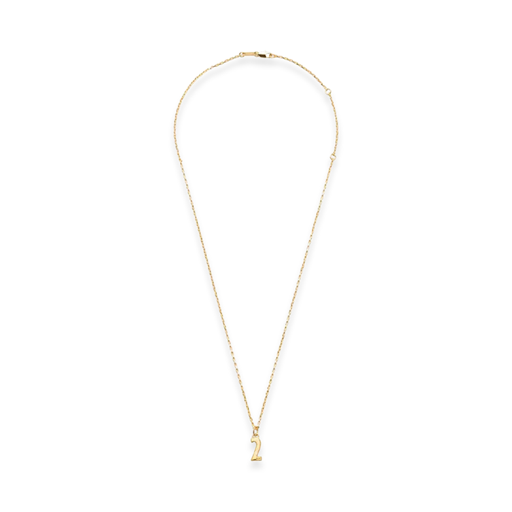 AMI PARIS Brass Hammered 2 Pendant Necklace "Gold"