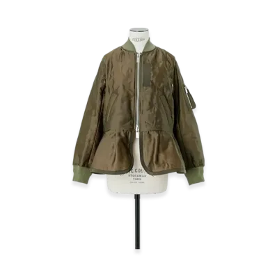 sacai Quilted Satin Blouson "Khaki"