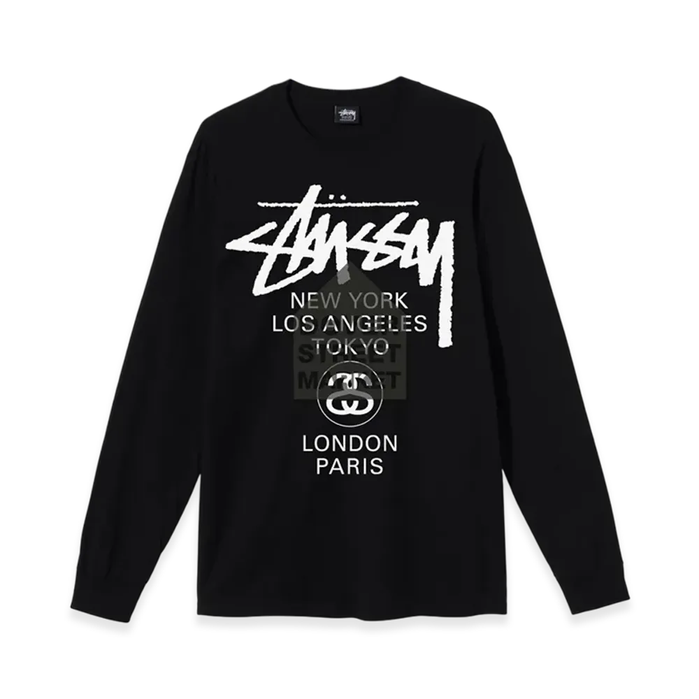 Stussy DSM World Tour LS Tee "Black"