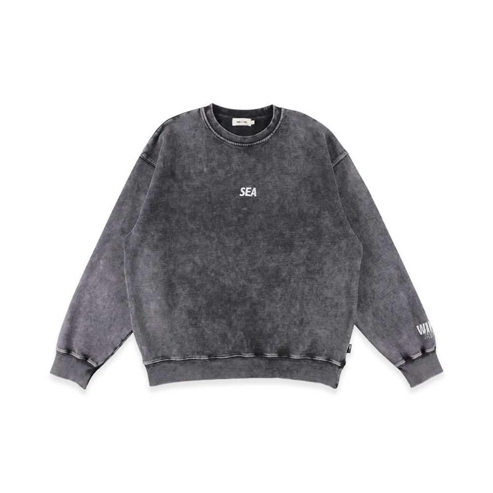 WIND AND SEA Aged Essential Crew Sweatshirts "Purple"