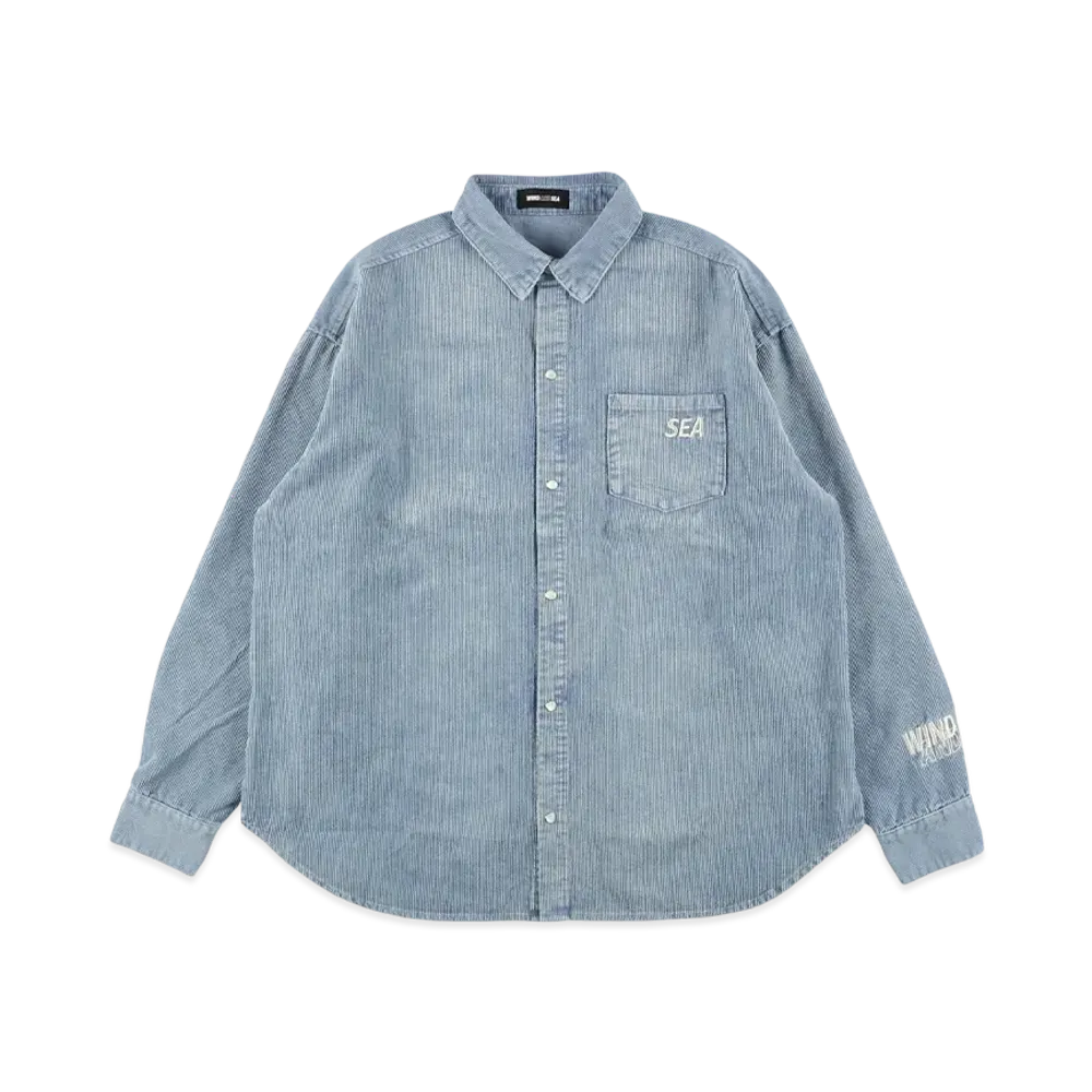 WIND AND SEA Wash Corduroy Shirt "Sax"