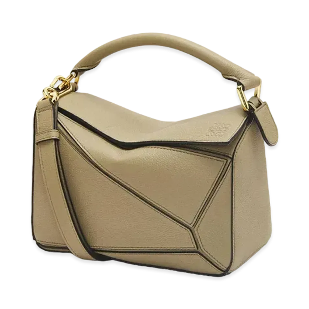 LOEWE Small Puzzle Bag In Soft Grained Calfskin "Artichoke Green"