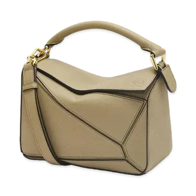 LOEWE Small Puzzle Bag In Soft Grained Calfskin "Artichoke Green"