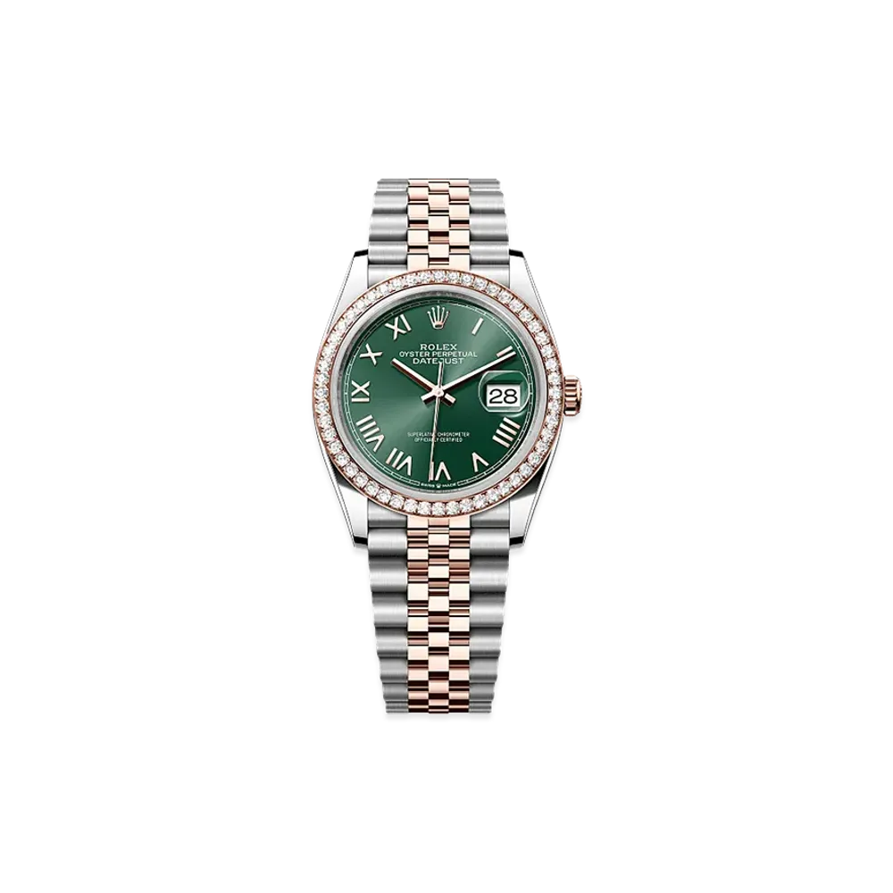 ROLEX Datejust 36 Oystersteel & Everose Gold Diamond "Mint Green"