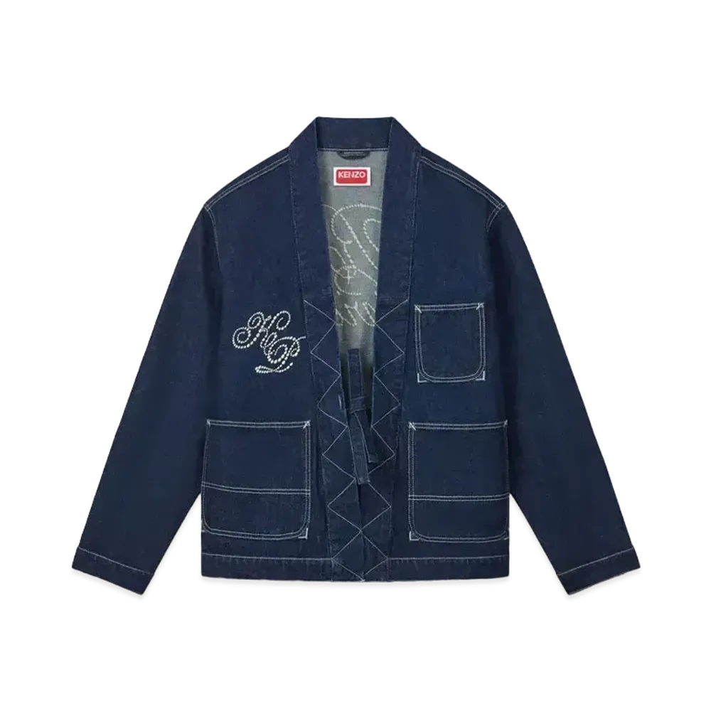 KENZO 'CONSTELLATION' Embroidery KIMONO "Rinse Blue Denim"