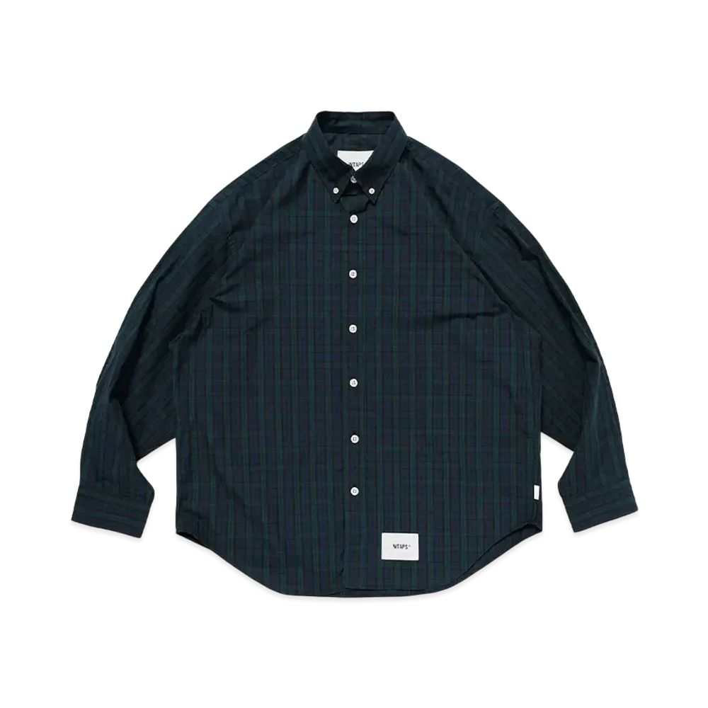 WTAPS Bd 03 / LS / Cotton. Broadcloth. Textile. Of "Green"