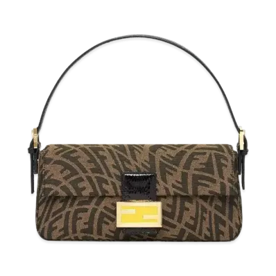 FENDI Baguette 1997 Jacquard FF Vertigo Bag "Brown"