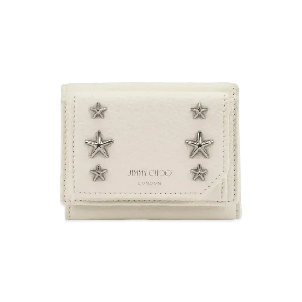 Jimmy Choo Beale Studs Compact Wallet "White"