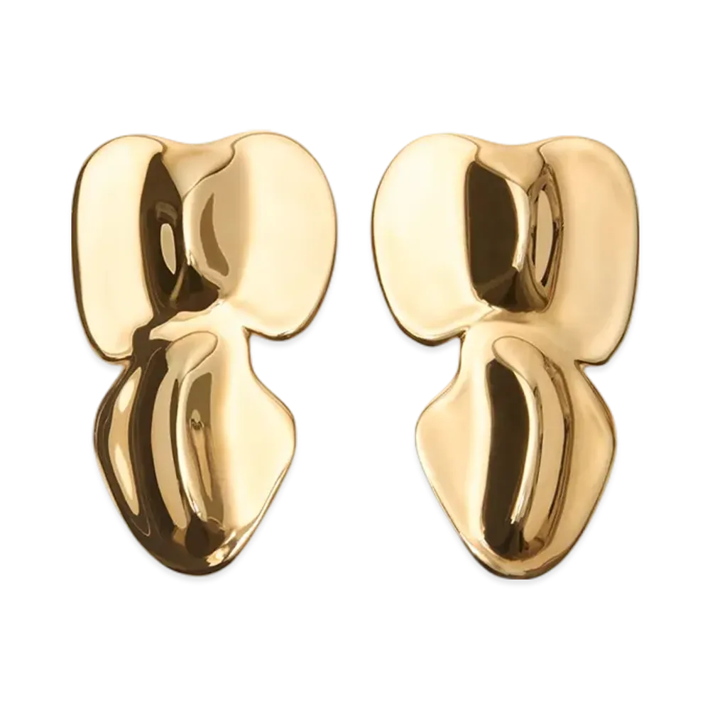 Acne Studios Brass Croco Scale Earrings "Gold"