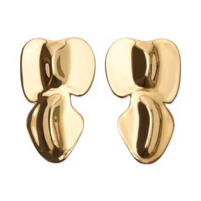Acne Studios Brass Croco Scale Earrings "Gold"