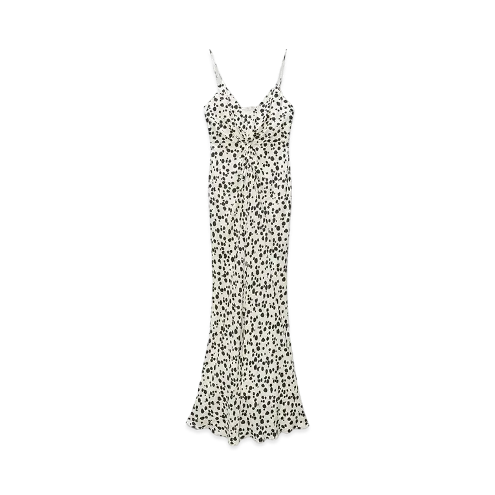 MSGM Viscose Slip Dress With Knotted Waist "White"