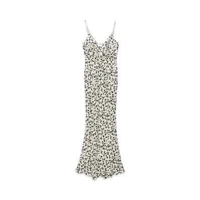MSGM Viscose Slip Dress With Knotted Waist "White"