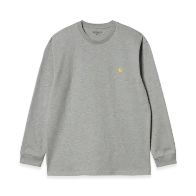 Carhartt WIP L/S Chase T Shirt "Grey Heather/Gold"