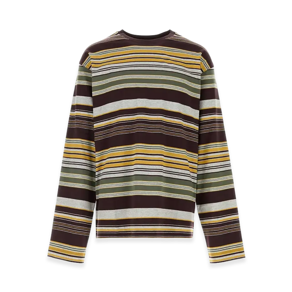 DRIES VAN NOTEN Embroidered Cotton Oversize Hember Long Sleeve T-Shirt "Multicolor"