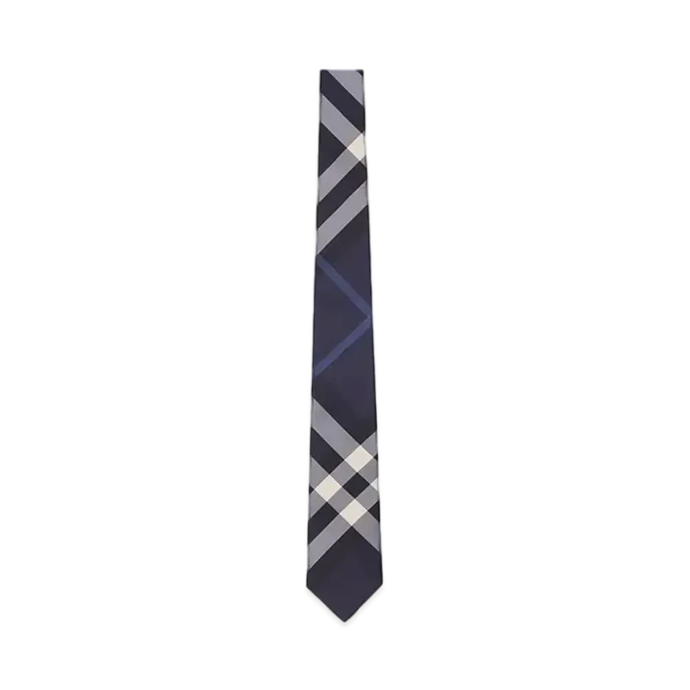 Burberry Classic Cut Check Silk Tie "Navy"