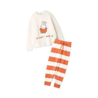 GELATO PIQUE x Dick Bruna Baby Moko Jacquard Pullover & Long Pants Set "Cream"