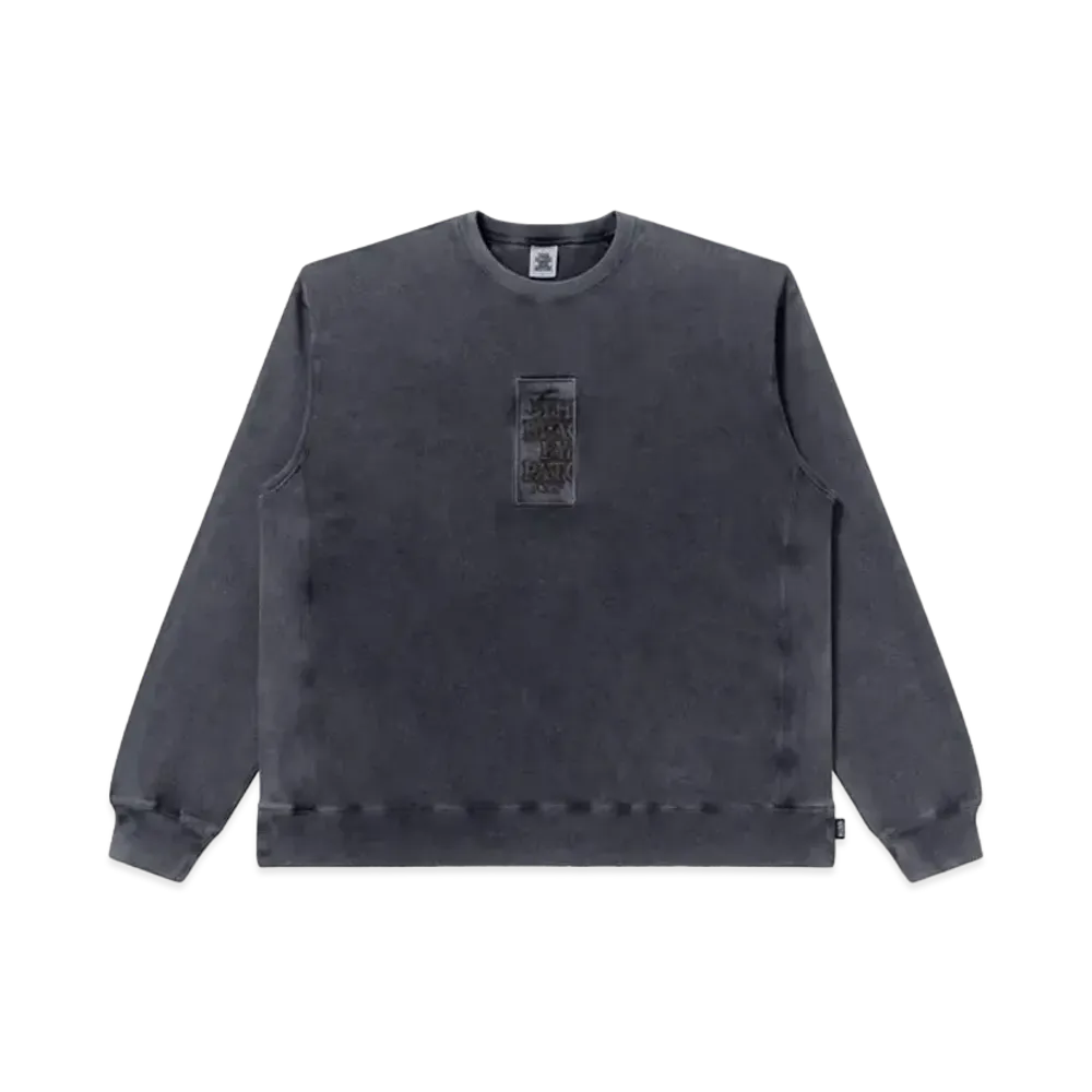 Black Eye Patch Handle With Care Pigment Dyed Crew Sweat "Black"