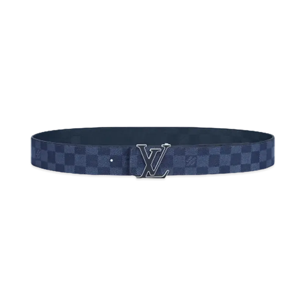 Louis Vuitton LV Initials 40mm Reversible Belt Damier Infini and Damier Graphite "Blue"