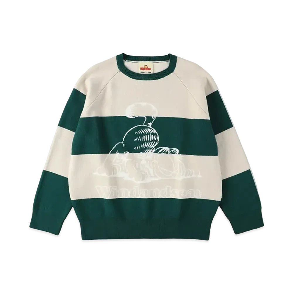 WIND AND SEA x GARFIELD Border Crew Knit "Ivory"