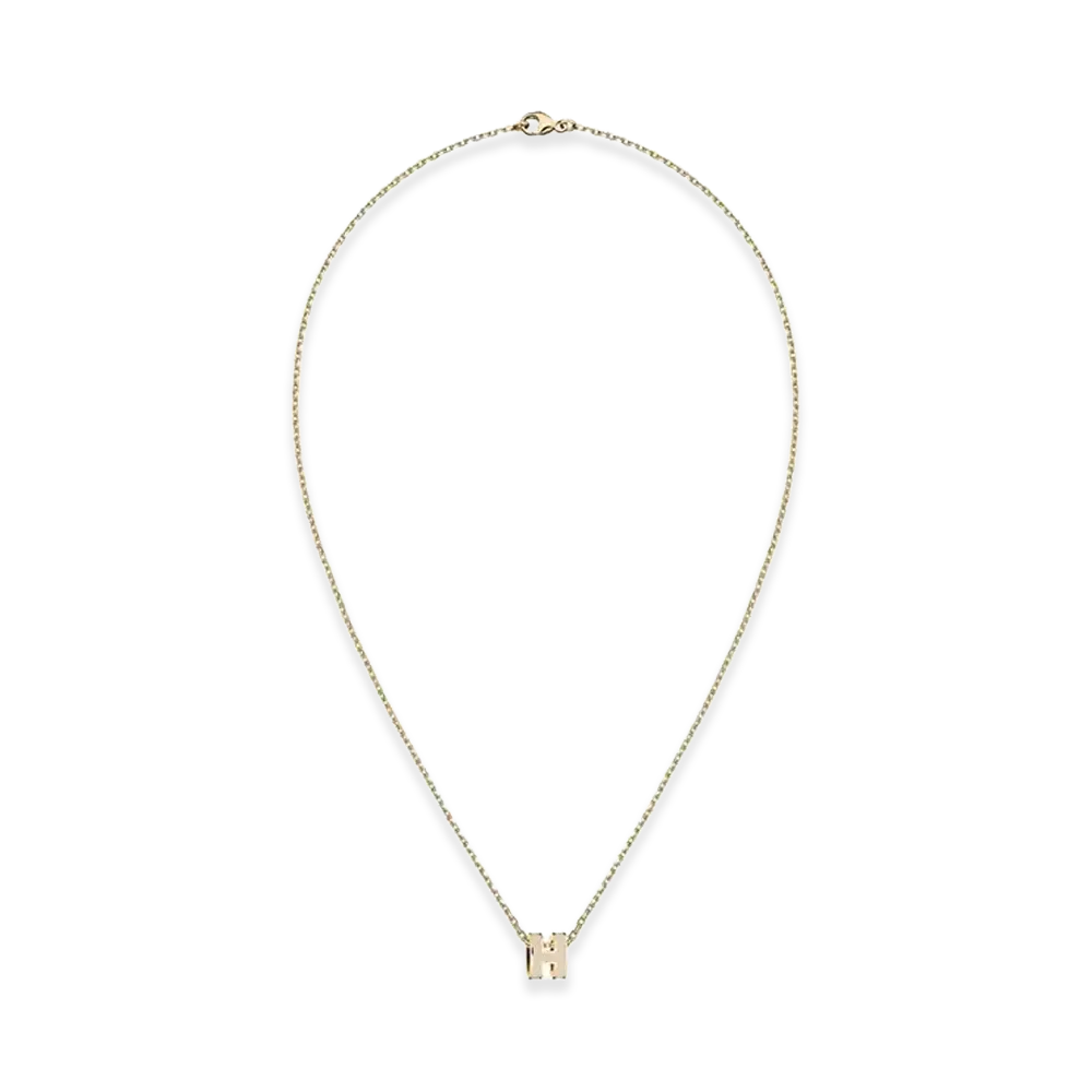 Hermes Mini Pop H Pendant "Marron Glace/Gold"