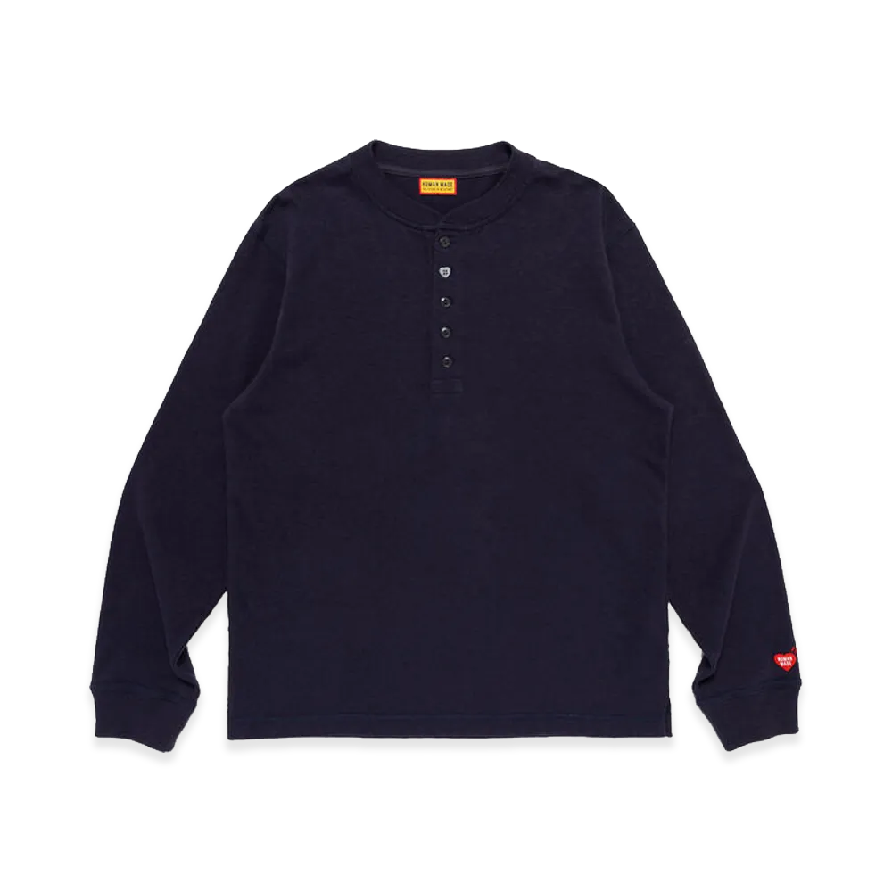 HUMAN MADE Henley Neck Shirt "Navy"